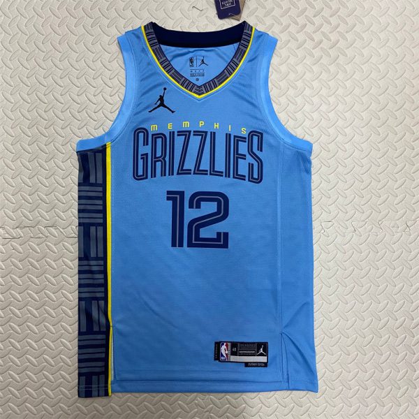 NBA Memphis Grizzies V-Neck Blue Jersey MORANT #15 S-XXL