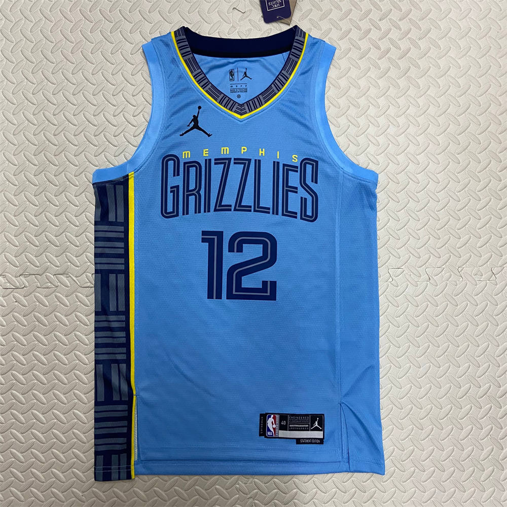 NBA Memphis Grizzies V-Neck Blue Jersey MORANT #15 S-XXL