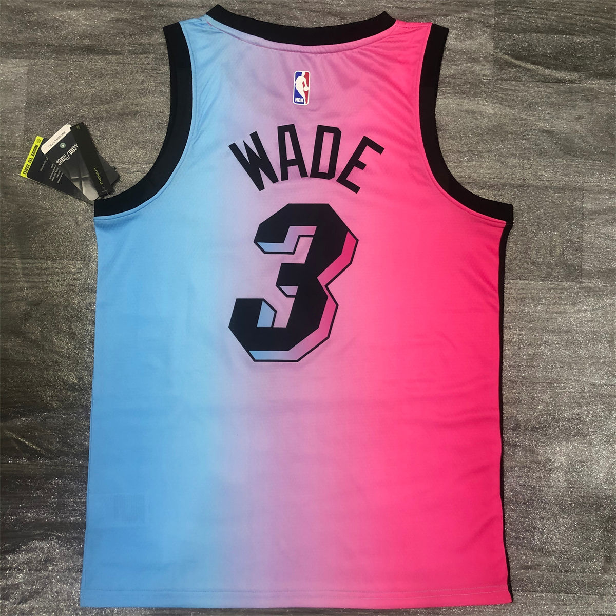 NBA Miami Hearts round neck Gradient Jersey WADE#3 S-XXL