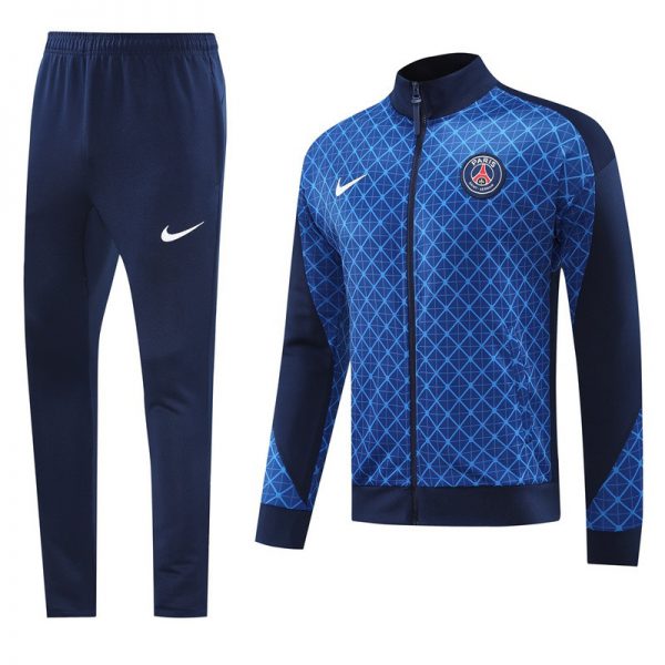 2024 PSG Blue Jacket Training Suit Set Football Team Shirt Sports Fashion