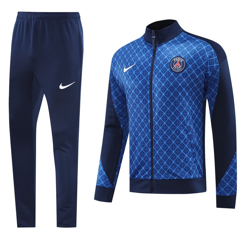 2024 PSG Blue Jacket Training Suit Set Football Team Shirt Sports Fashion