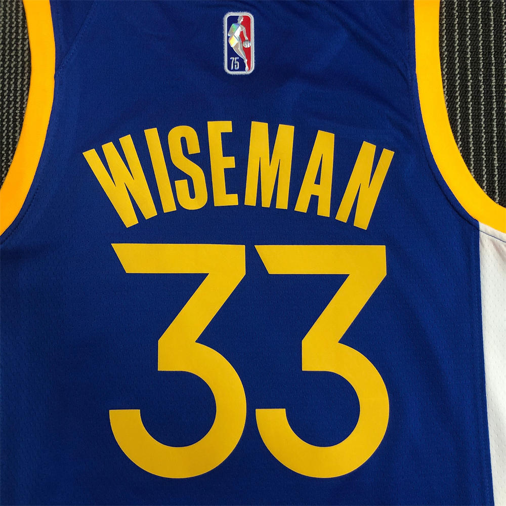 NBA Golden State Warriors V-Neck 75th anniversary Blue Jersey WISEMAN#33 S-XXL
