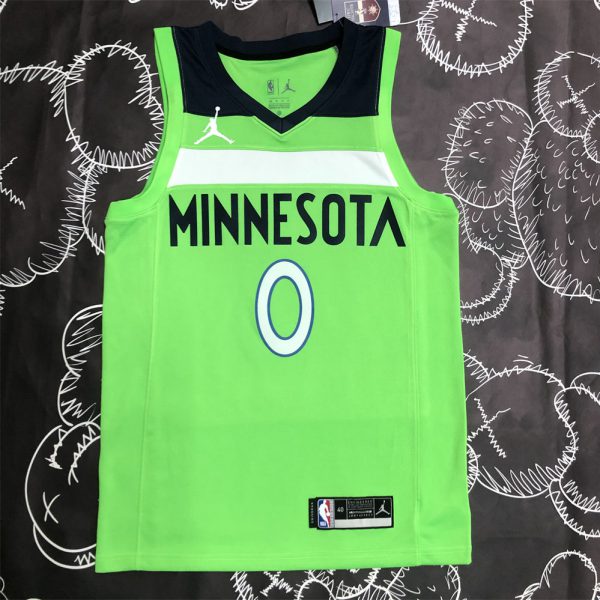 NBA Minnesota Timberwolves V-Neck Green RUSSELL#0 Jersey S-XXL