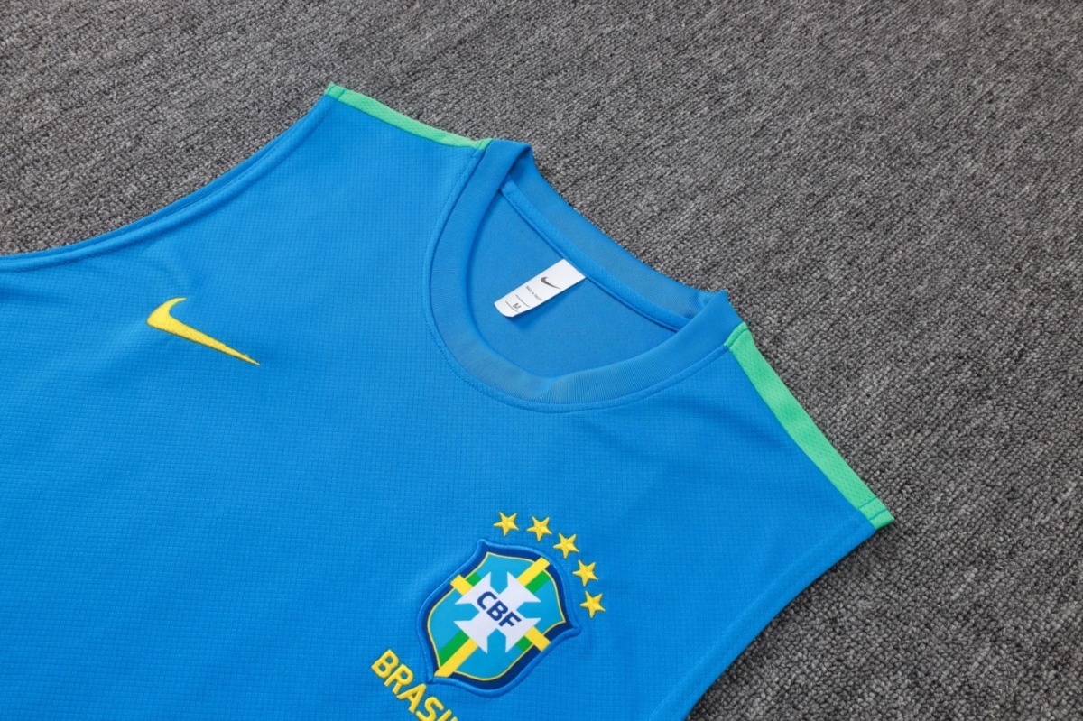 2026 Brazil Lake blue Training Set Shirt and Shorts
