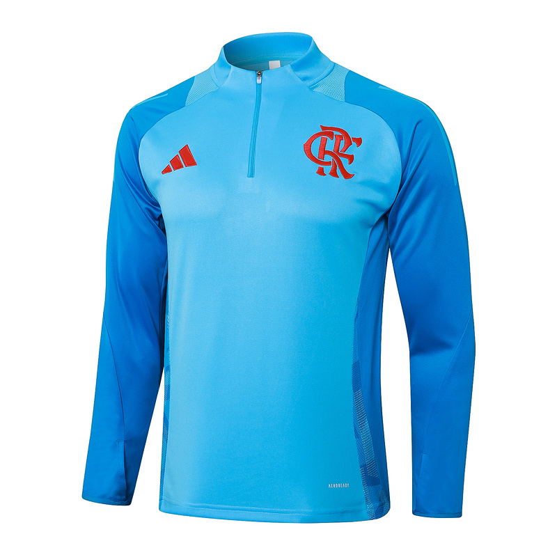 24/25 Flamengo Light blue Long-sleeved half-pull training kit Football team kit