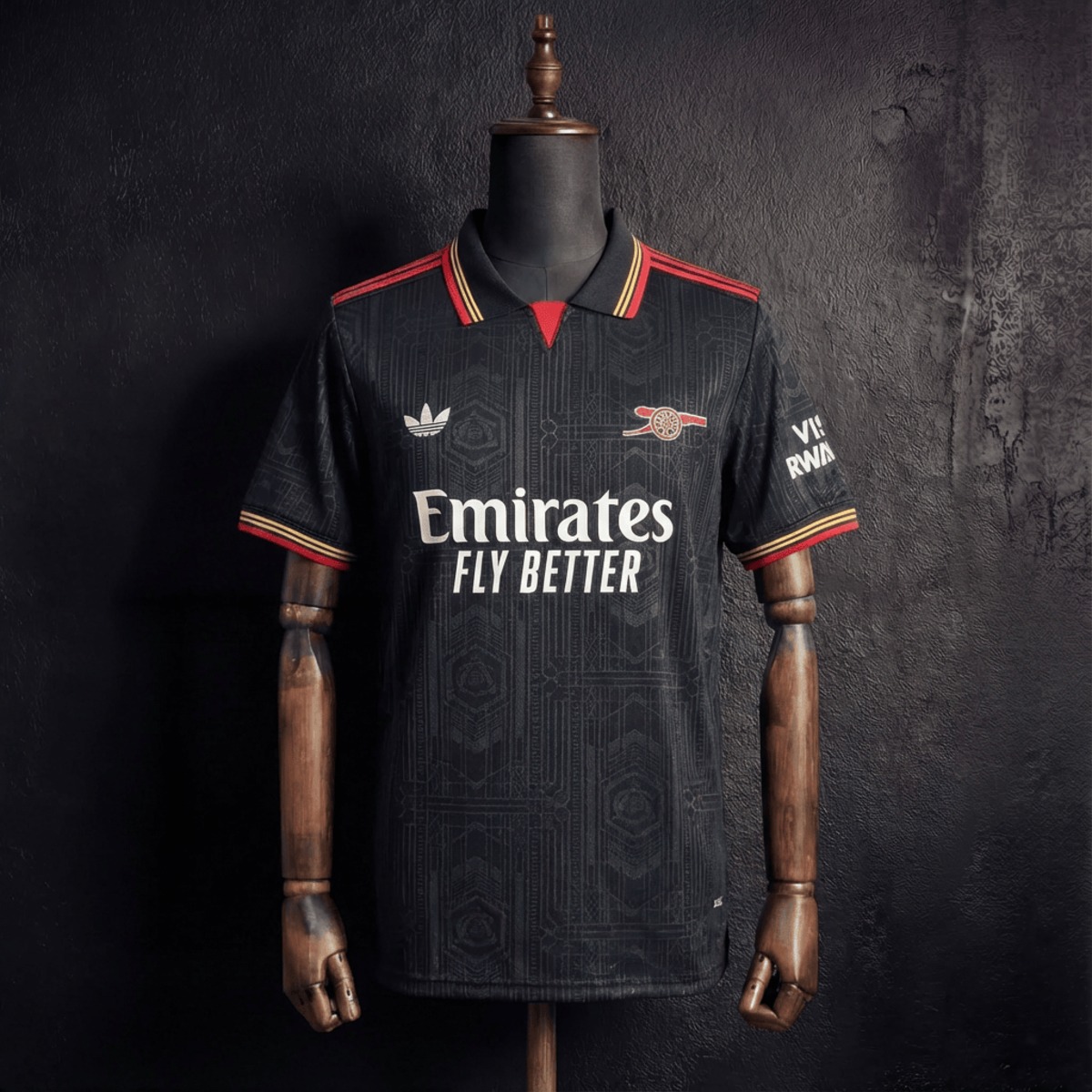 2025/26 Arsenal Training Black Polo Fan version