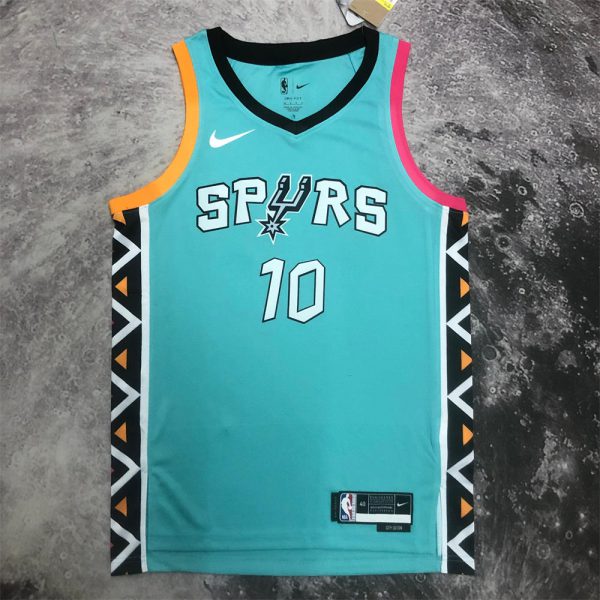 NBA San Antonio Spurs V-Neck Cyan jersey SOCHAM#10 S-XXL