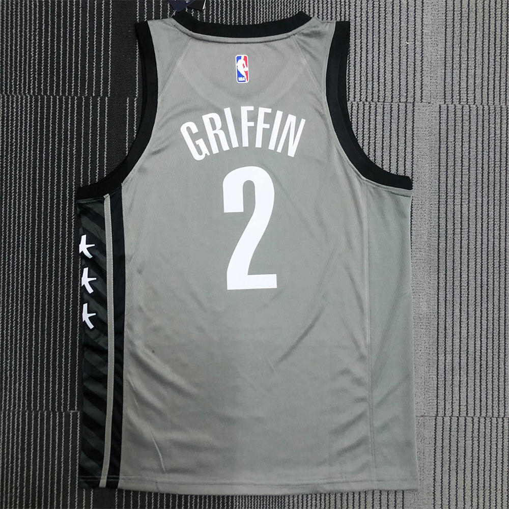 NBA Brooklyn Nets V-neck Grey Jersey GRIFFIN#2 S-XXL