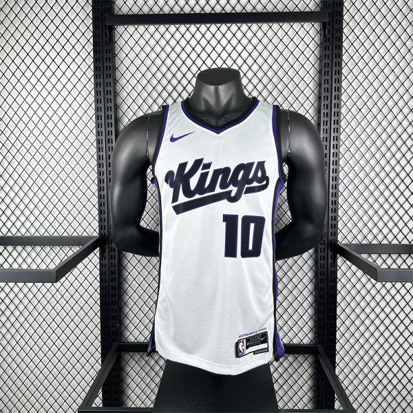 NBA Scaramento Kings 2024 V-Neck White jersey DeROZAN#10 S-XXL