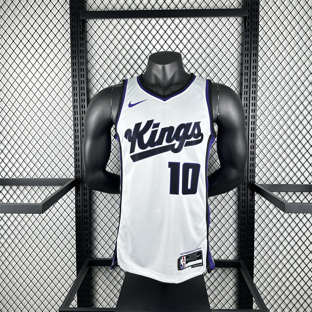 NBA Scaramento Kings 2024 V-Neck White jersey DeROZAN#10 S-XXL