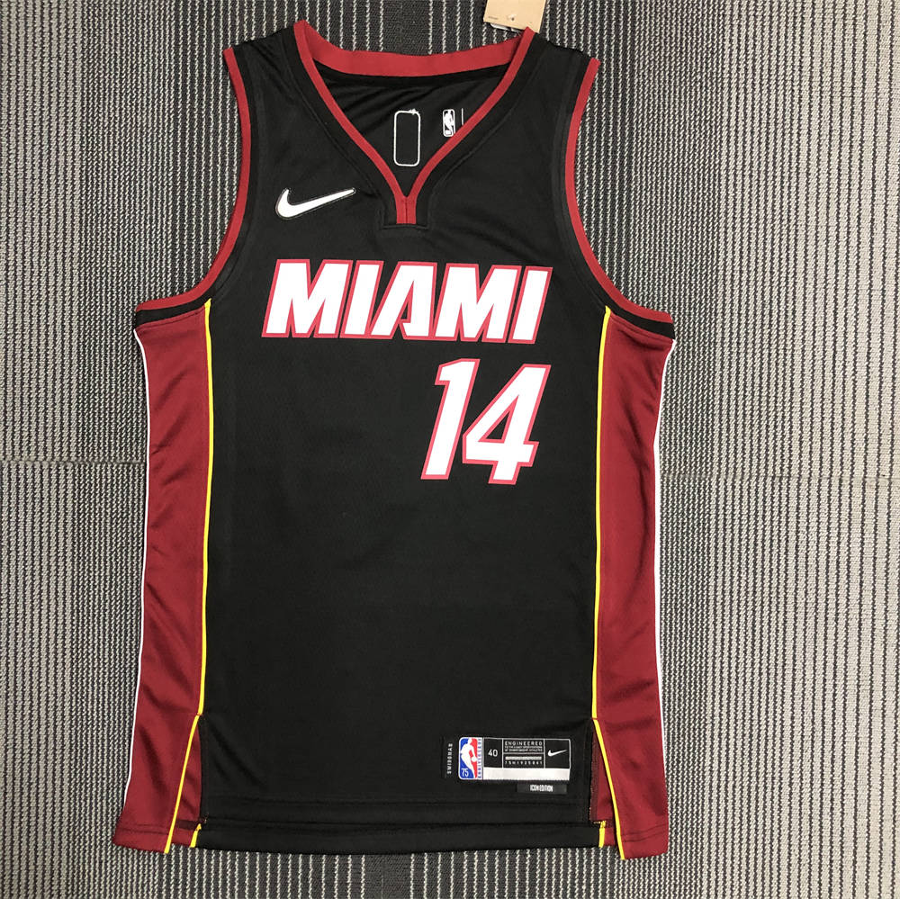 NBA Miami Hearts V-Neck Black 75th Anniversary Jersey HERRO#14 S-XXL