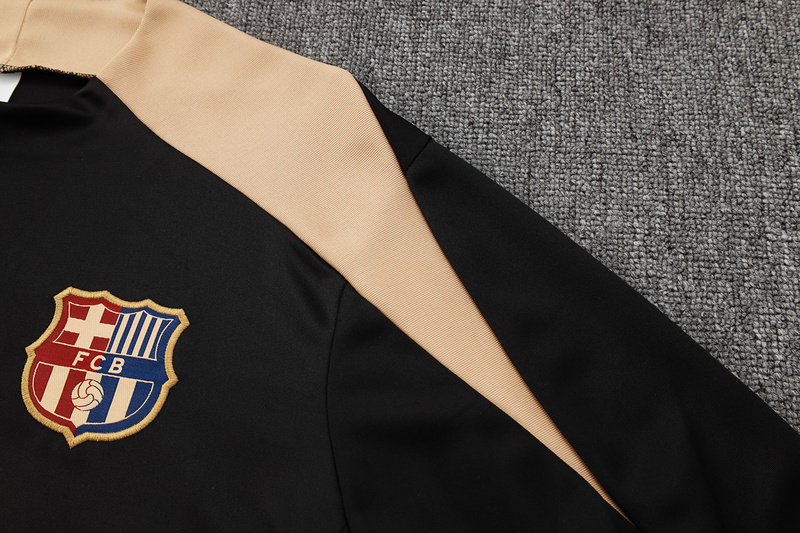24/25 Barcelona Black Long-sleeved half-pull training kit Football team kit