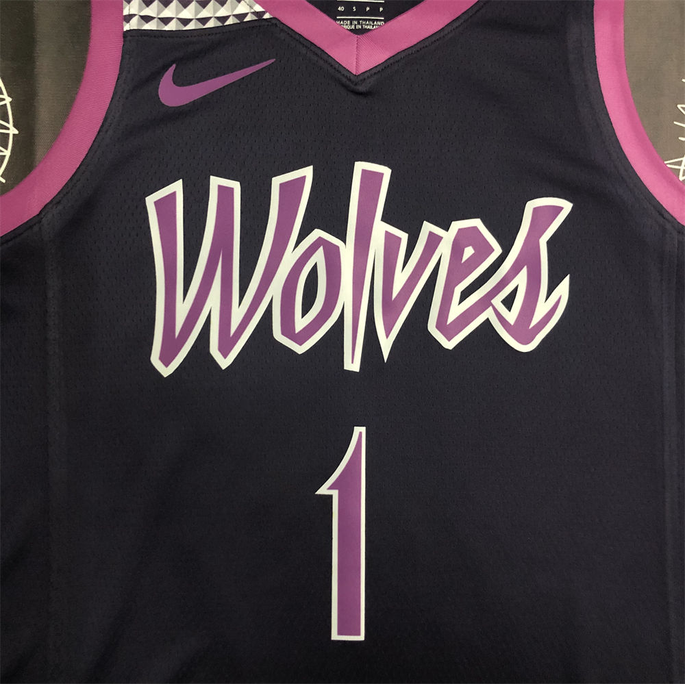 NBA Minnesota Timberwolves V-Neck Black Jersey S-XXL