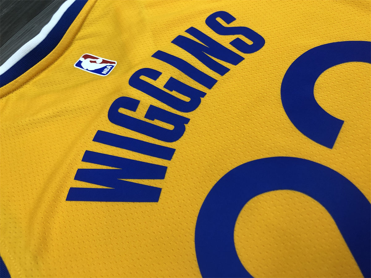 NBA Golden State Warriors V neck Yellow Jersey WIGGINS#22 S-XXL