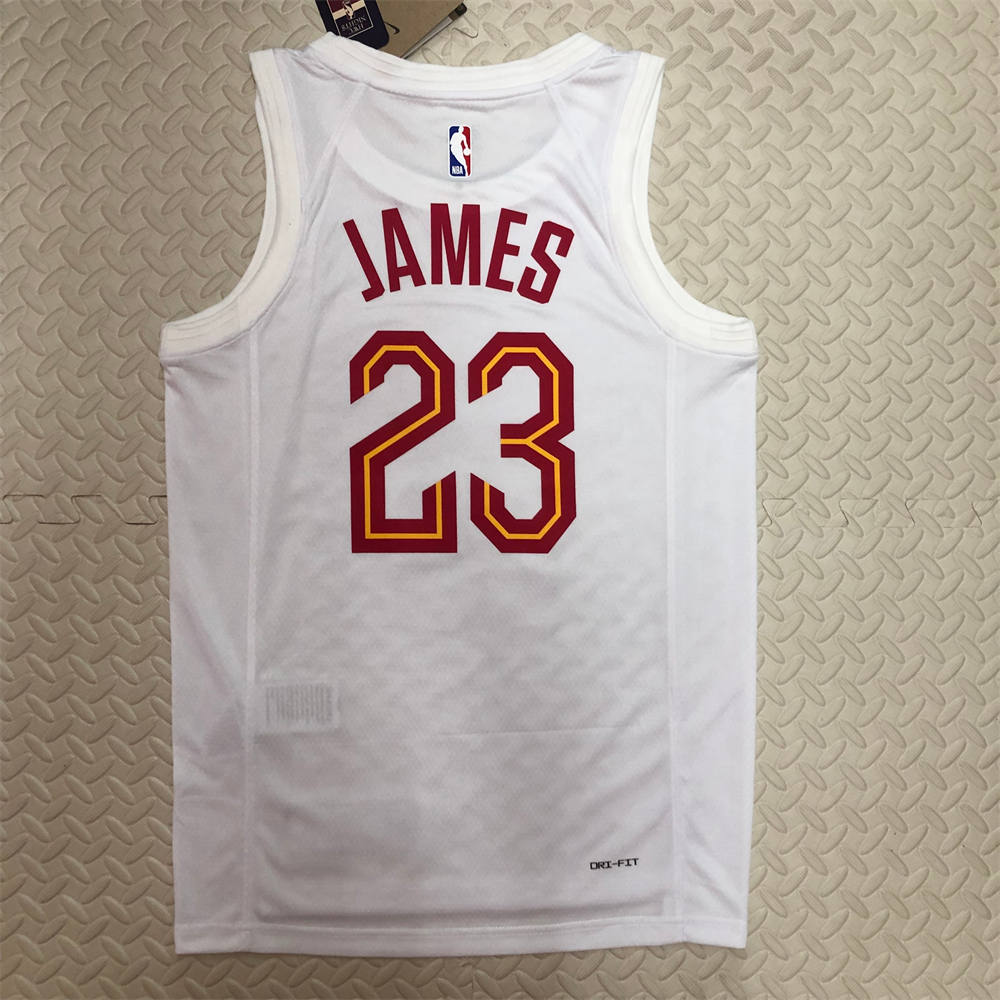 NBA Cleverland Cavaliers Round Neck White jersey JAMES#23 S-XXL