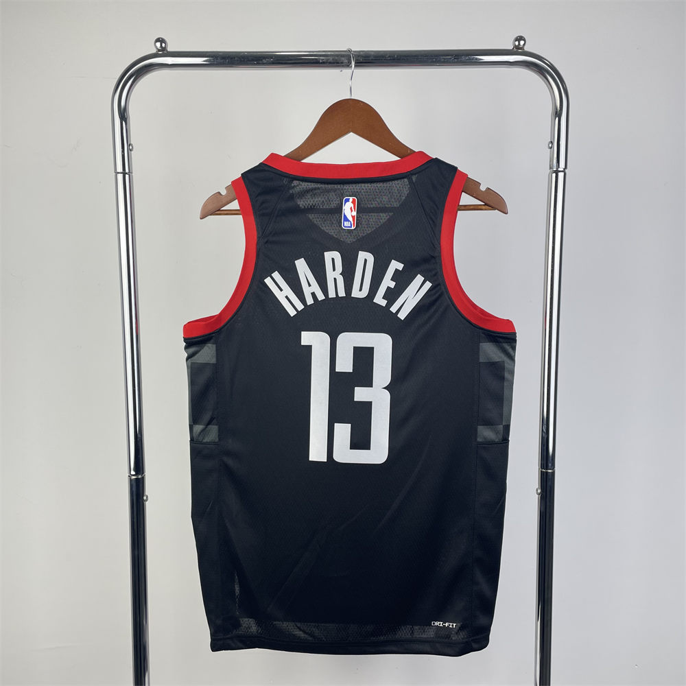 NBA Houston Rockets 2024 V-Neck Balck Jersey HARDEN#13 S-XXL