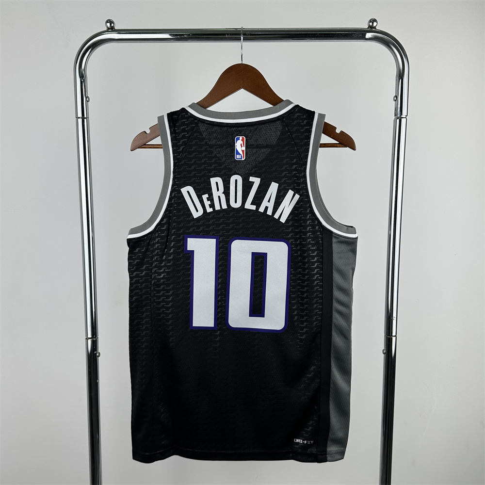 NBA Scaramento Kings V-Neck Black jersey DeROZAN#10 S-XXL