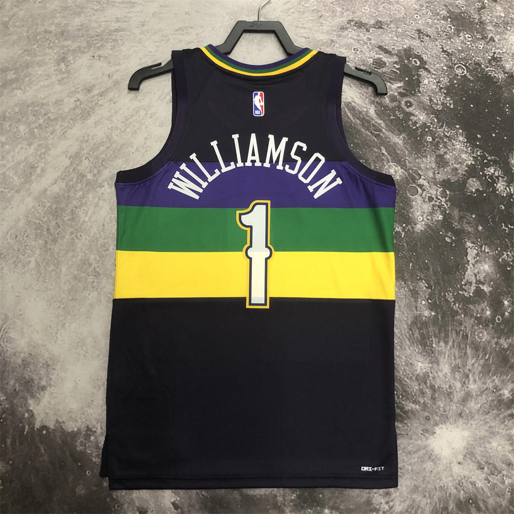 NBA New Orleans Pelicans V-Neck Black jersey WILLIAMSON#14 S-XXL