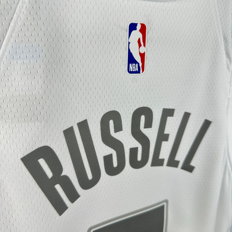 NBA Dallas Mavericks 24/25 City Edition V-Neck White Jersey RUSSELL#5 S-XXL