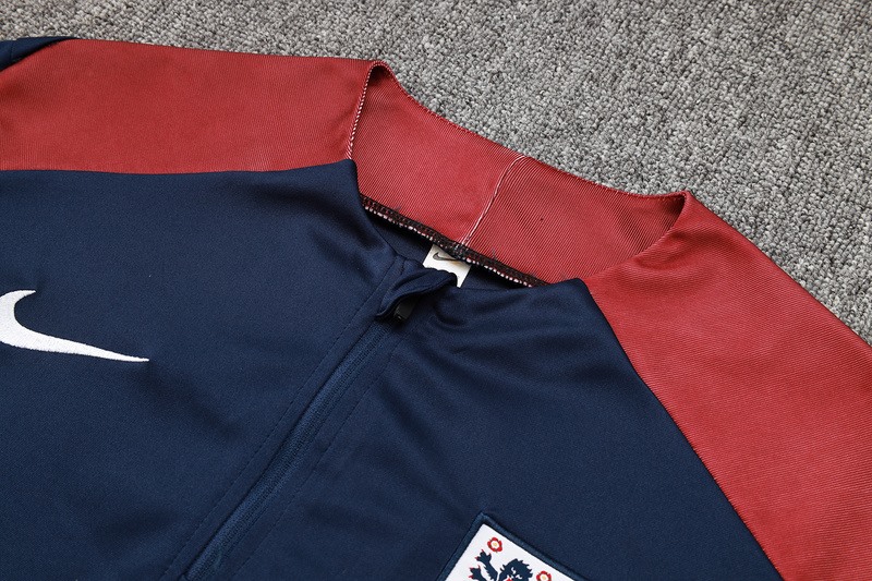 2024 England Royal Blue Long-sleeved half-pull training kit Football team kit