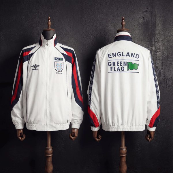 1998 Vintage Style England White Windbreaker Sport Unifom jersey Sport Unifom