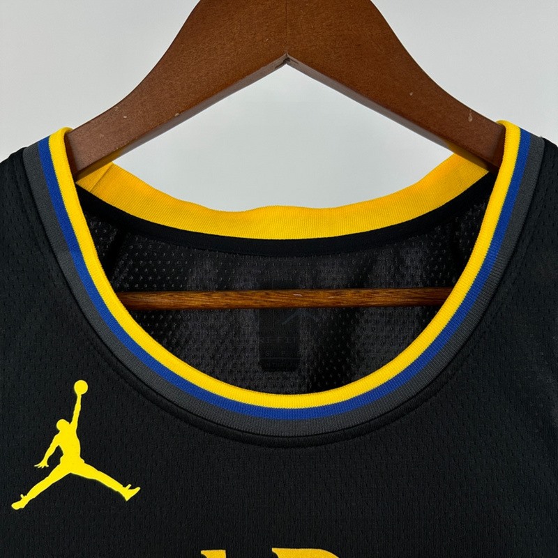 NBA 2025 Golden State Warriors Round Neck JORDAN Edition Black Jersey CURRY#30 S-XXL
