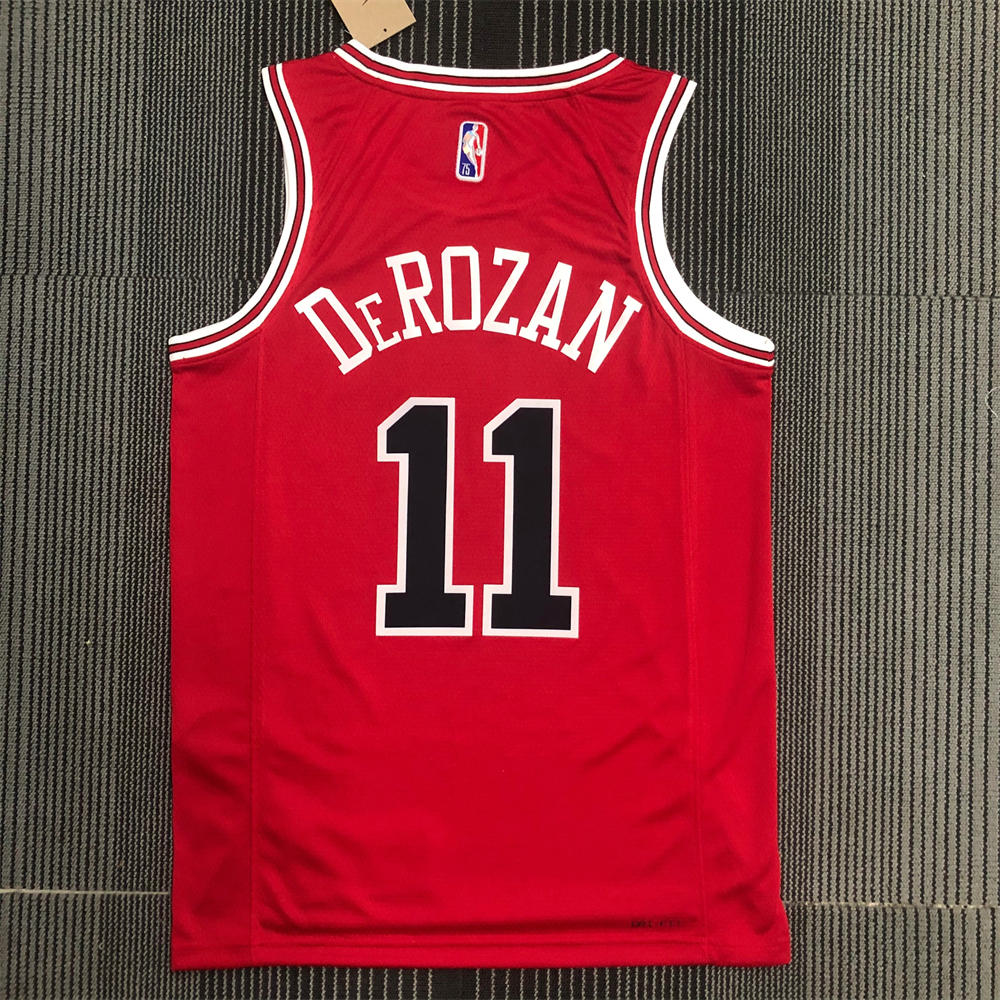 NBA Chicago Bulls Round Neck Red 75th anniversaryJersey DeROZAN#11 S-XXL