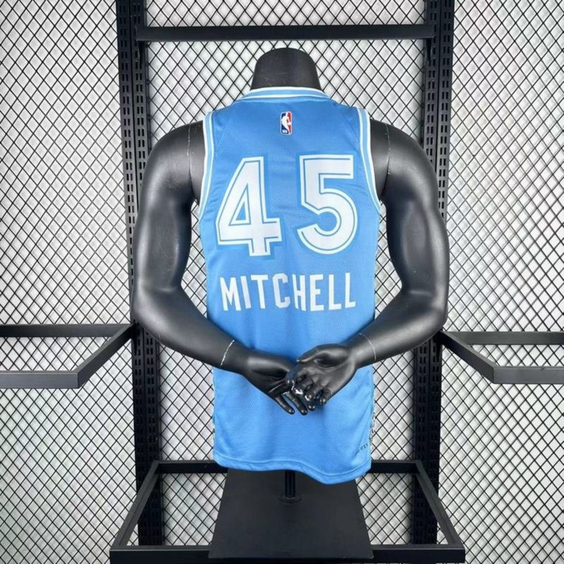 NBA 2025 Cleverland Cavaliers Round Neck Blue City Edition jersey MITCHELL#45 S-XXL
