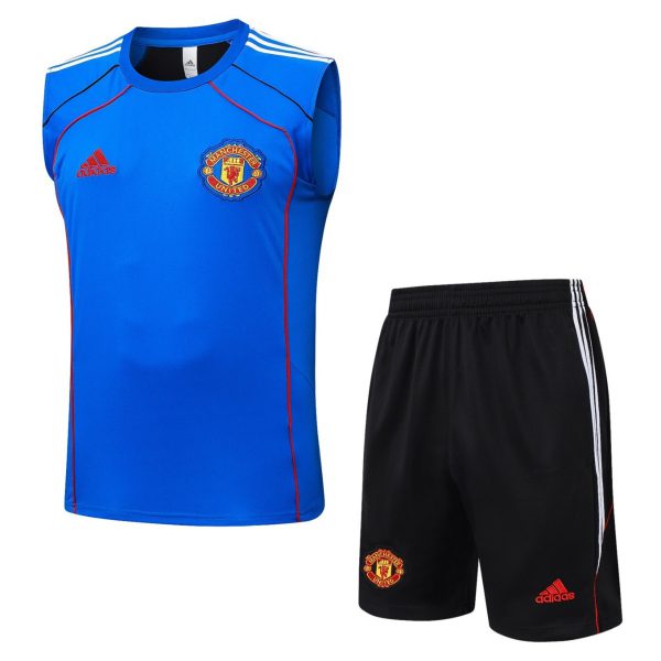 2026 Manchester United Colorful Blue Training Set Shirtand Shorts
