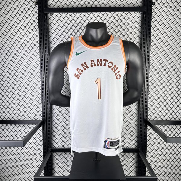 NBA San Antonio Spurs WEMBANYAMA#1 2024 White City Edition Swingman Jersey S-XXL
