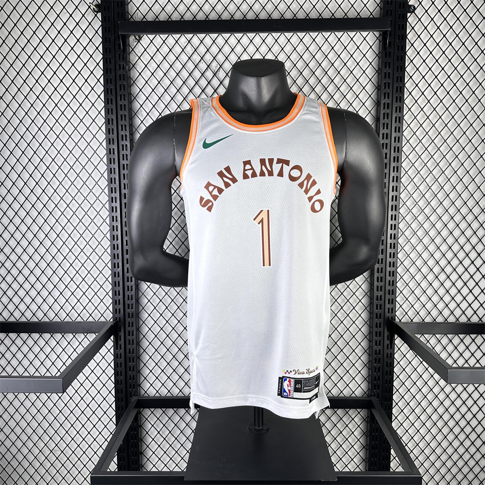 NBA San Antonio Spurs WEMBANYAMA#1 2024 White City Edition Swingman Jersey S-XXL