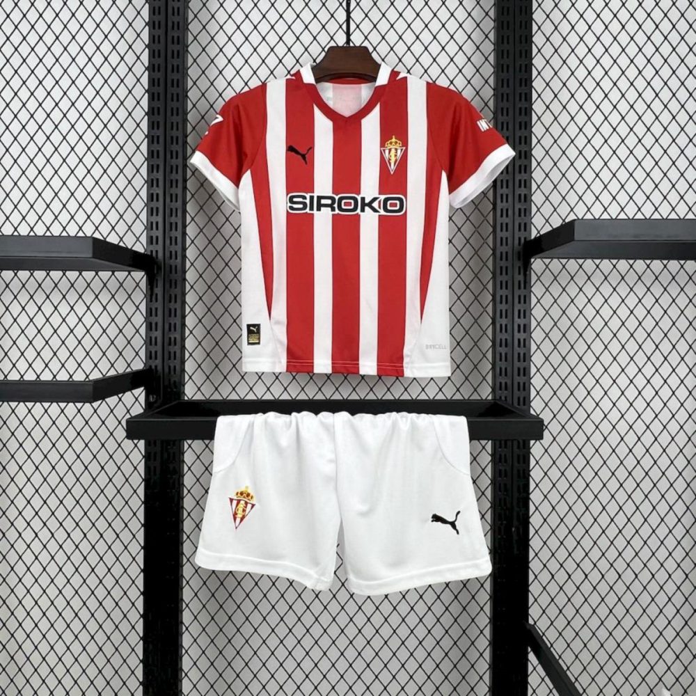 2024/25 Sporting de Gijon Home jersey Kid Kits Size 16-28