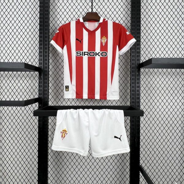 2024/25 Sporting de Gijon Home jersey Kid Kits Size 16-28