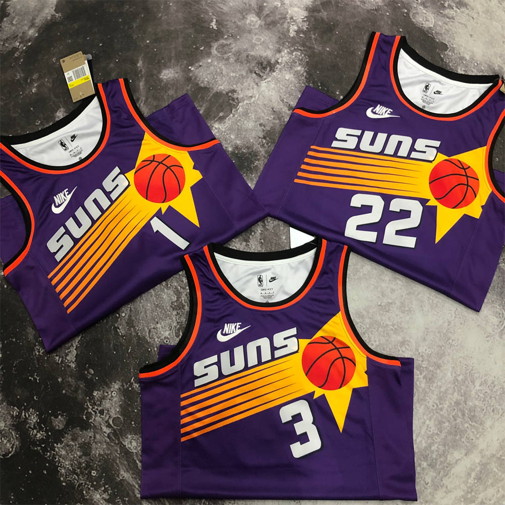 NBA Phoenix Suns Round Neck Purple Retro Style jersey S-XXL