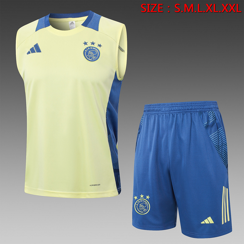 24/25 Ajax Light yellow Training Set Shirt and Shorts