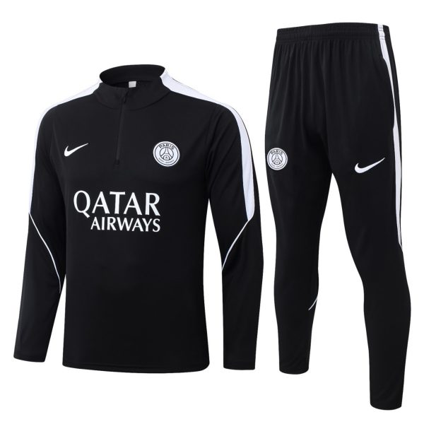 2026 Paris Black Long-sleeved half-pull training kit
