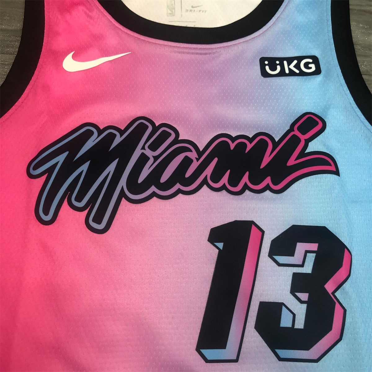 NBA Miami Hearts round neck Gradient Jersey ADEBAYO#13 S-XXL