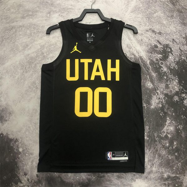 NBA Utah Jazz V-Neck Black Jersey CLARKSON#00 S-XXL