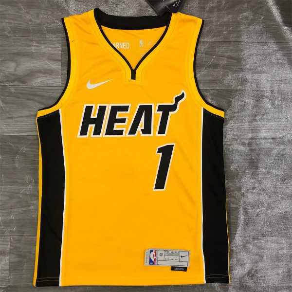 NBA Miami Hearts V-Neck Yellow Jersey BOSH#1 S-XXL