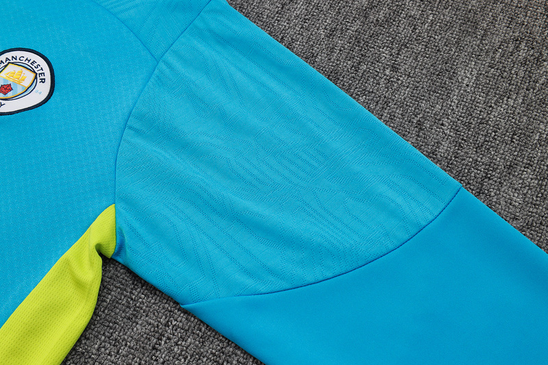 202526 Manchester City Blue Long-sleeved half-pull training kit Football team kit