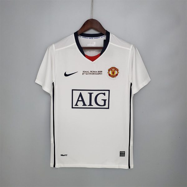 Retro Manchester United 08/09 Champions League away white jersey Fan Version