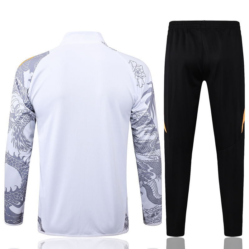 2024/25 Real Madrid White Jacket Training Suit Set Football Team Shirt Sports Fashion