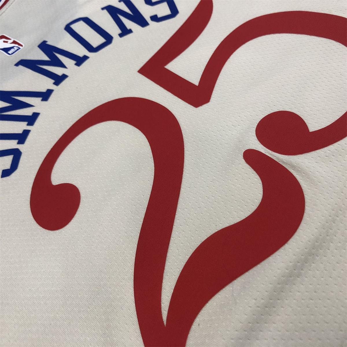 NBA Philadelphia 76ers Round neck White Jersey SIMMONS#25 S-XXL