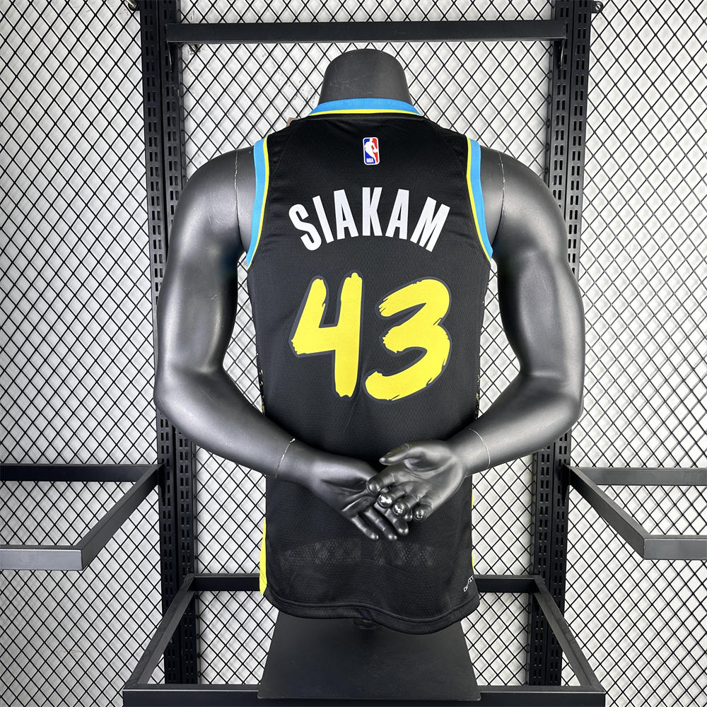 NBA Indiana Pacers 2024 City Edition V-Neck Black Jersey SIAKAM#43 S-XXL