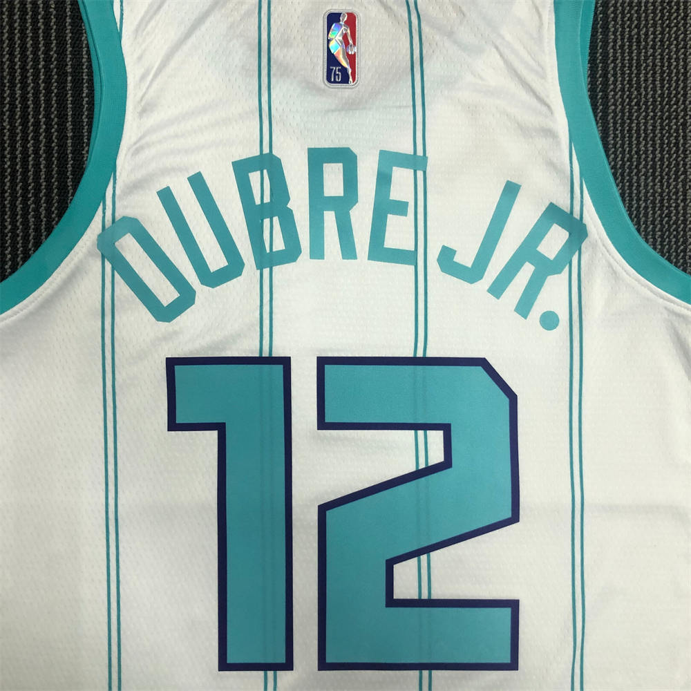 NBA Charlotte Hornets V-Neck 75th Anniversary WHITE Jersey OUBRE JR.#12 S-XXL