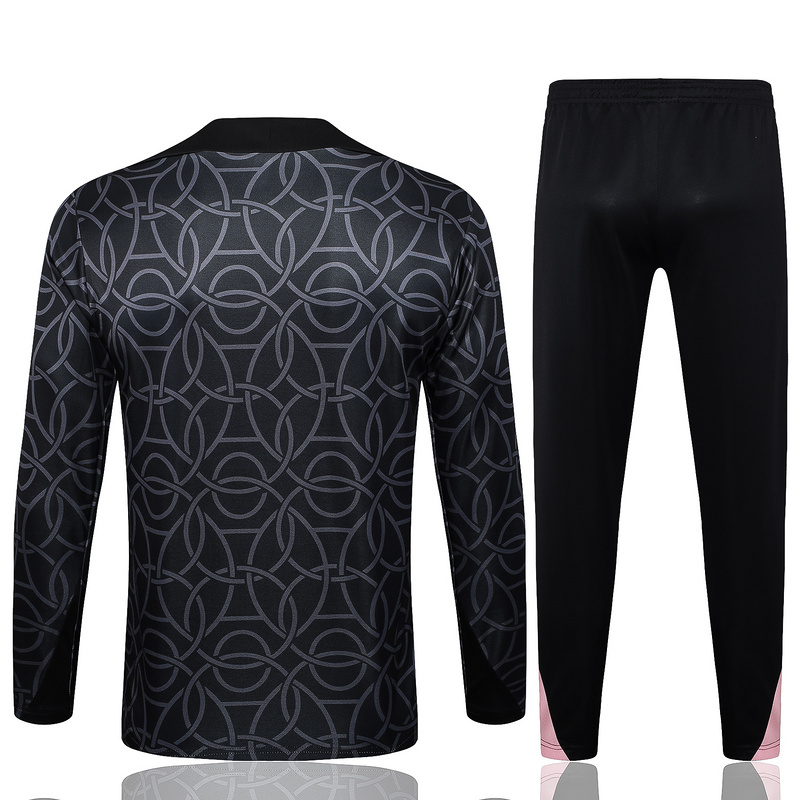 24/25 Paris Black Long-sleeved half-pull training kit Football team kit