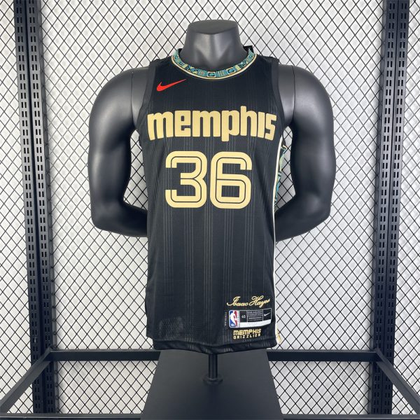 NBA Memphis Grizzies 2023 Round Neck Black Jersey SMART#36 S-XX