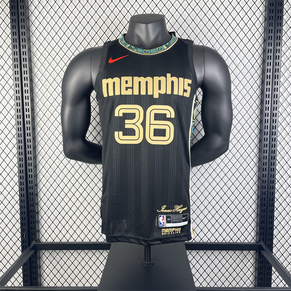 NBA Memphis Grizzies 2023 Round Neck Black Jersey SMART#36 S-XX