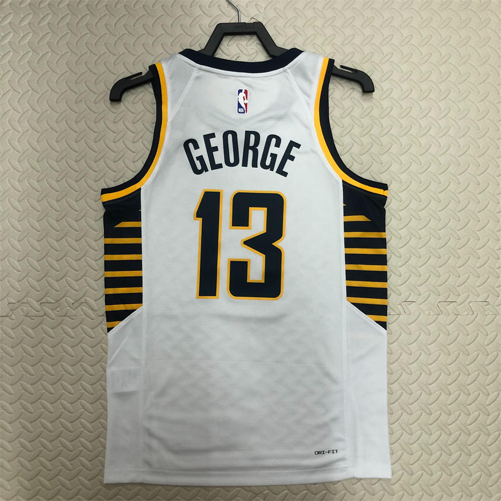 NBA Indiana Pacers V-Neck White Jersey GEORGE#13 S-XXL