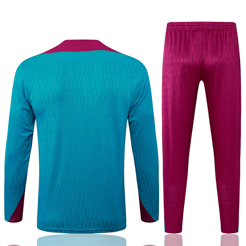 24/25 Paris Take blue Long-sleeved half-pull training kit Football team kit